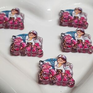 CNA Focal Bead Acrylic 2 Pc Nurse Beaded Pen Crafts Keychain Jewelry Making